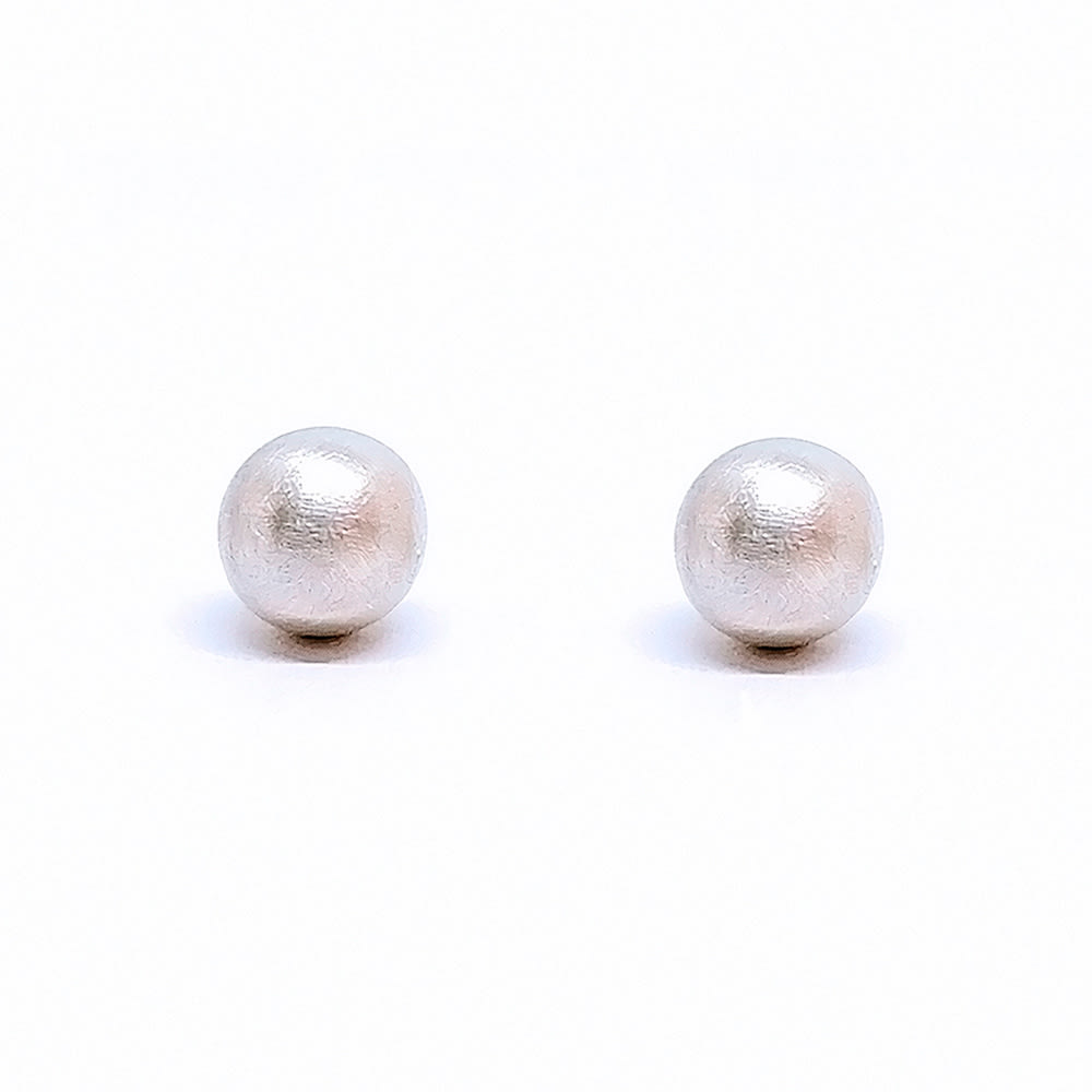 Arete Bolita Satín 8MM PLATA 925 Arete Bolita Satín 8MM PLATA 925