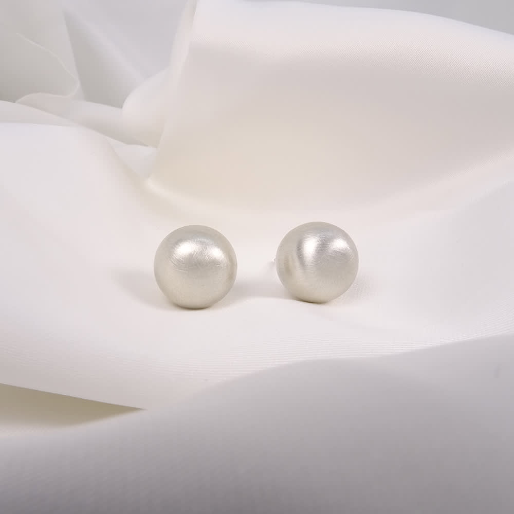 Arete Bolita Satín 6MM PLATA 925 Arete Bolita Satín 6MM PLATA 925