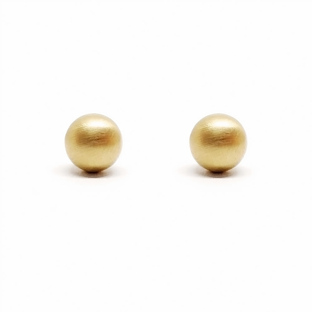 Arete Bola Satinada 8 mm Oro 18 Kt Arete Bola Satinada 8 mm Oro 18 Kt