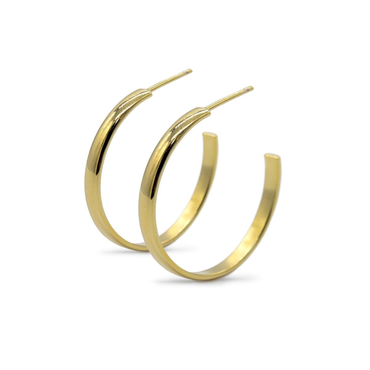 Argollas Media Caña Carlota 30mm LAMINADO EN ORO 18/20 MICRAS Argollas Media Caña Carlota 30mm LAMINADO EN ORO 18/20 MICRAS