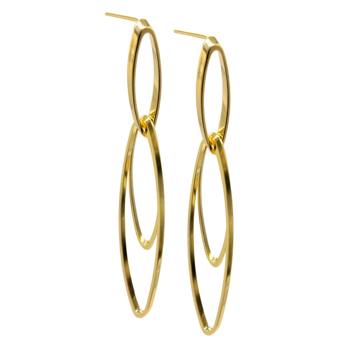 Arete Navete Doble LAMINADO EN ORO 18/20 MICRAS Arete Navete Doble LAMINADO EN ORO 18/20 MICRAS