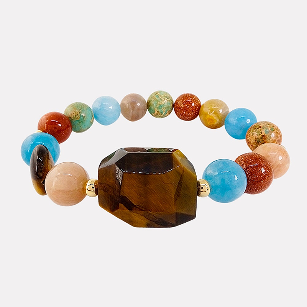 Pulsera Bruna Ojo de Tigre GOLD FILLED 14/20 KT Pulsera Bruna Ojo de Tigre GOLD FILLED 14/20 KT