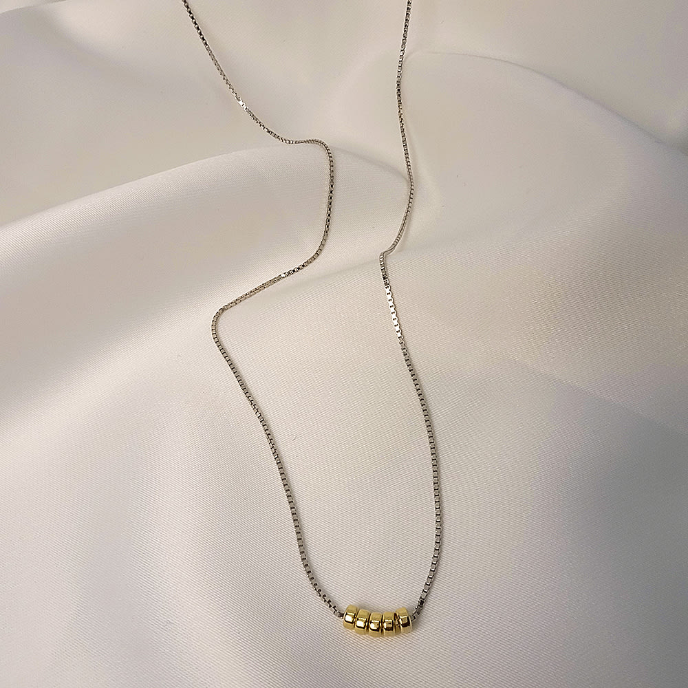 Collar Donitas Arena Brillo 5 45CM PLATA 925 RD/GOLD FILLED 14/20 KT Collar Donitas Arena Brillo 5 45CM PLATA 925 RD/GOLD FILLED 14/20 KT