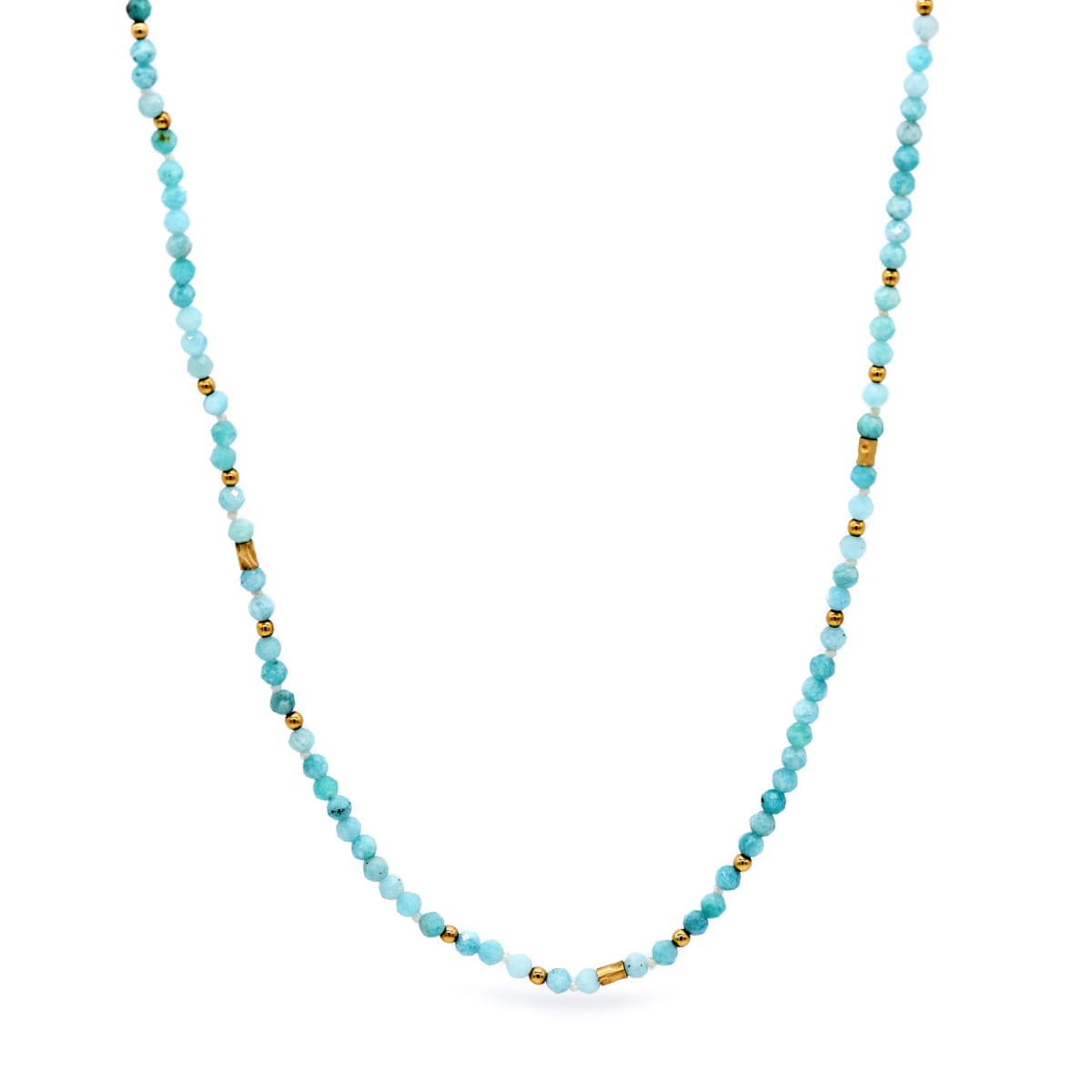 Collar Sandy Chaquiras Amazonita oro 18 Kt Collar Sandy Chaquiras Amazonita oro 18 Kt