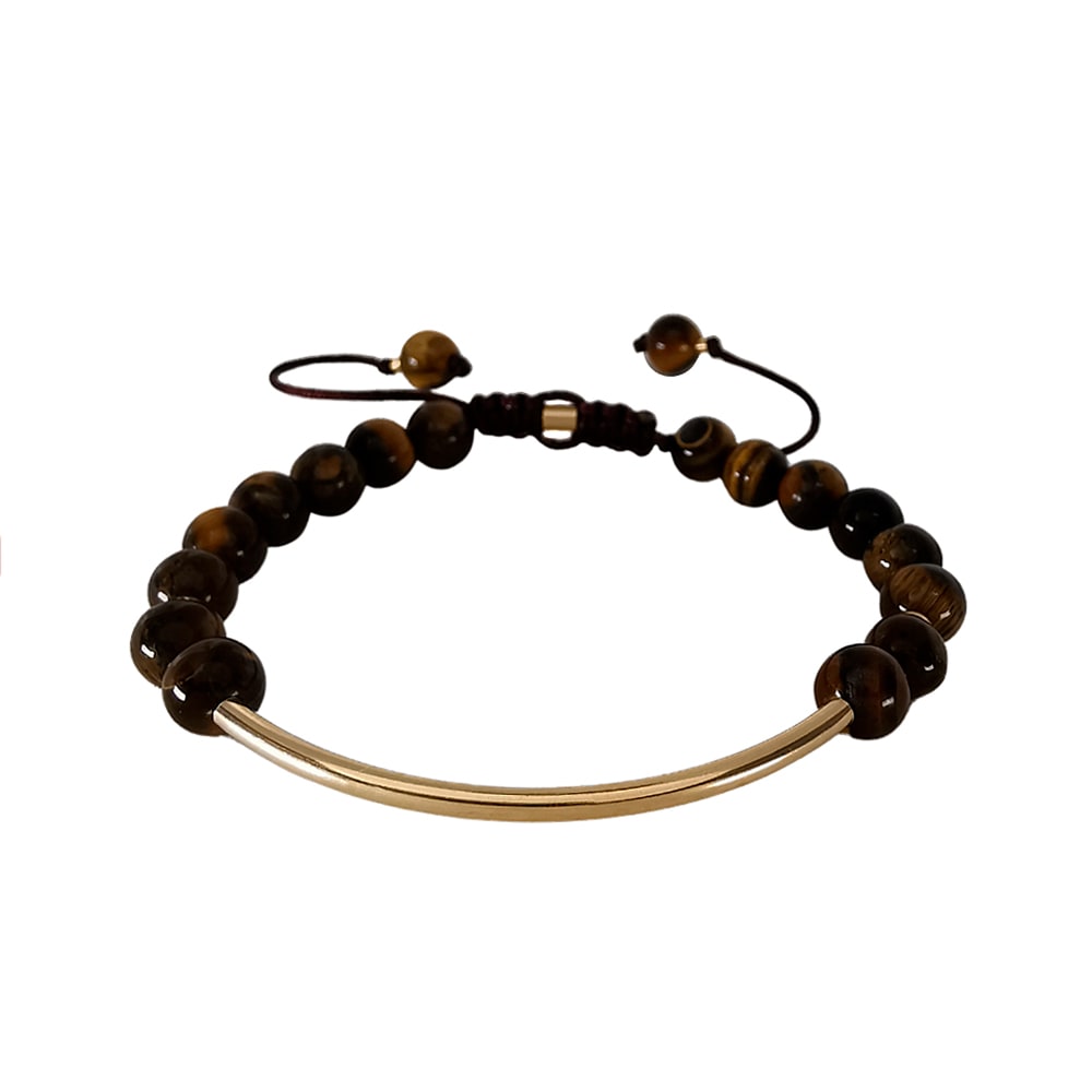 Pulsera Orianna S Ojo de tigre Tubito GOLD FILLED 14/20KT GF Pulsera Orianna S Ojo de tigre Tubito GOLD FILLED 14/20KT GF