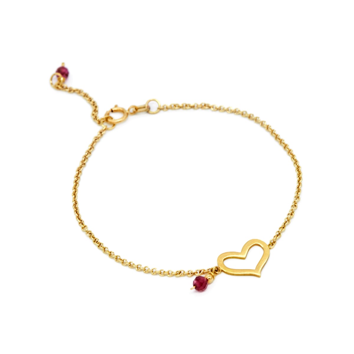 PULSERA NARA CORAZON CALADO TURMALINA ROSA ORO 18KT PULSERA NARA CORAZON CALADO TURMALINA ROSA ORO 18KT