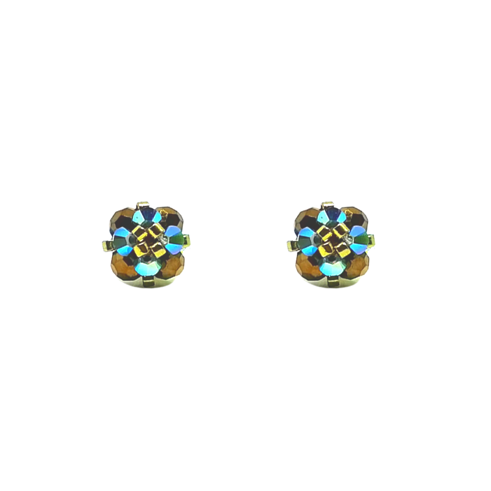 Arete Florcita Chiky de Cristal Dorado Arete Florcita Chiky de Cristal Dorado