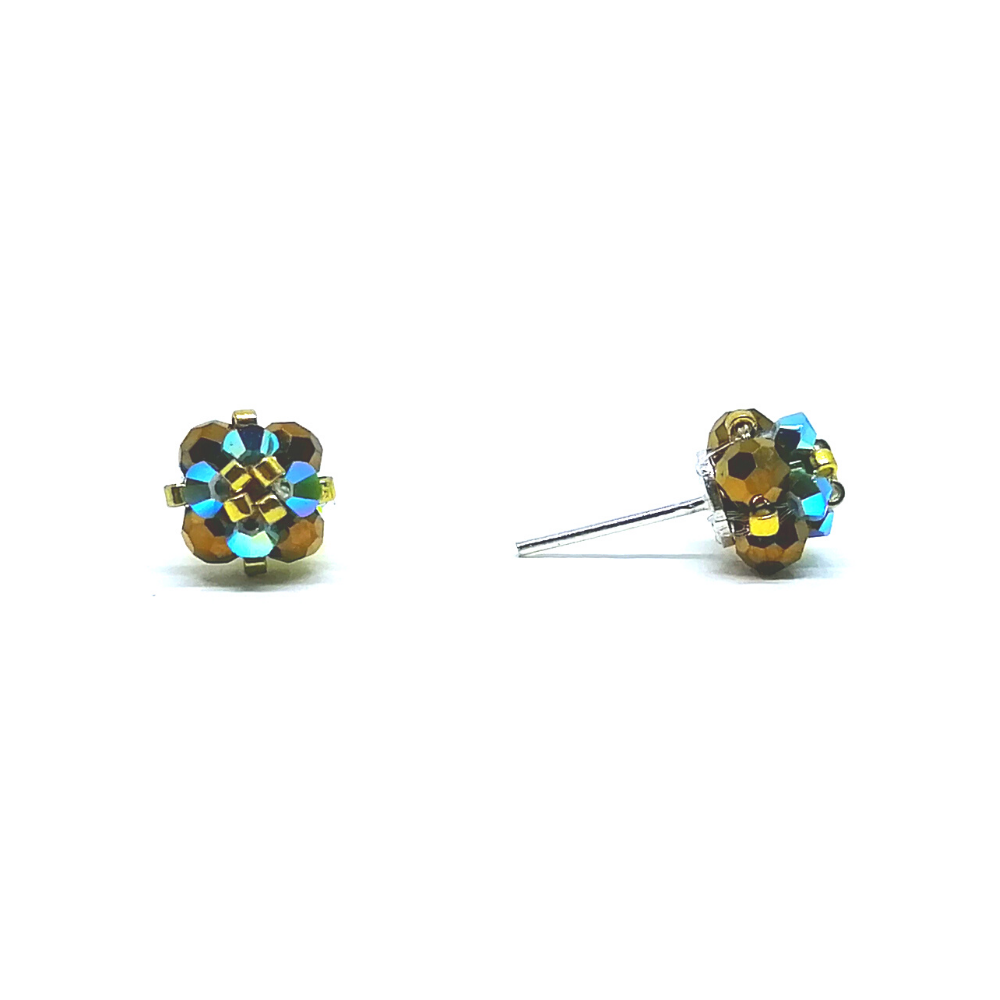 Arete Florcita Chiky de Cristal Dorado Arete Florcita Chiky de Cristal Dorado