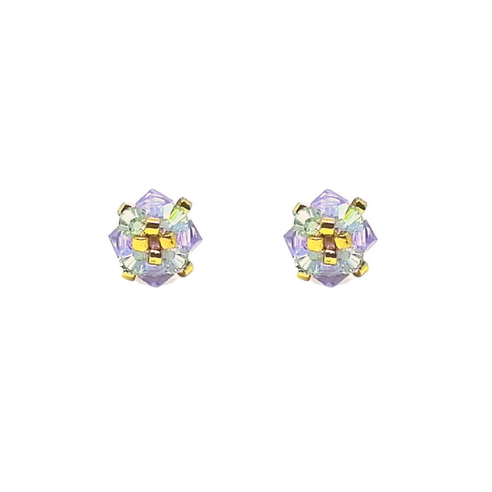 Arete Florcita Chiky de Cristal Lila Arete Florcita Chiky de Cristal Lila