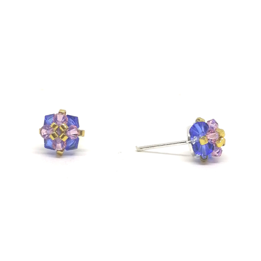 Arete Florcita Chiky de Cristal Azulino Arete Florcita Chiky de Cristal Azulino