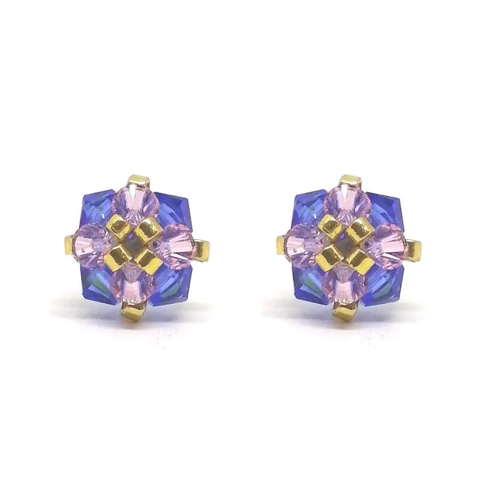 Arete Florcita Chiky de Cristal Azulino Arete Florcita Chiky de Cristal Azulino