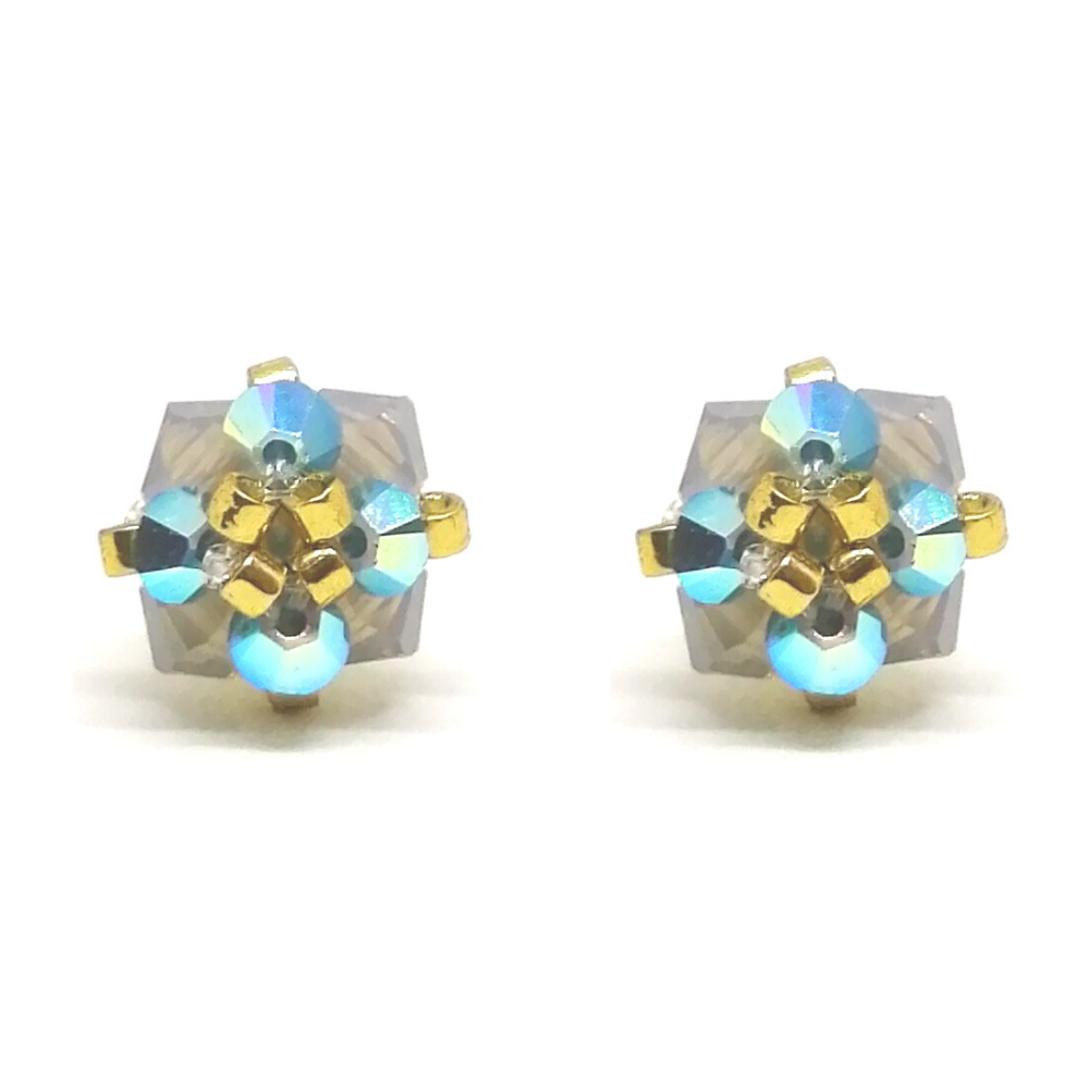 Arete Florcita Chiky de Cristal Plomo Arete Florcita Chiky de Cristal Plomo