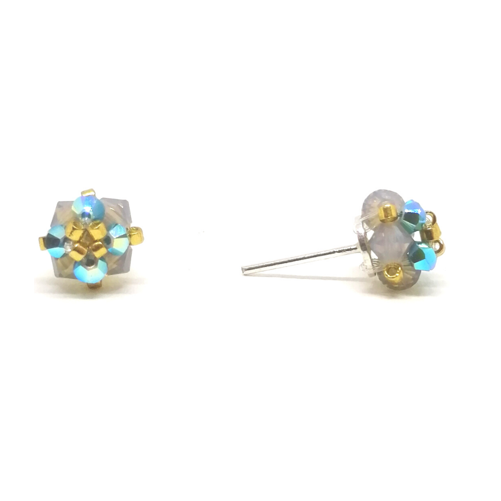 Arete Florcita Chiky de Cristal Plomo Arete Florcita Chiky de Cristal Plomo