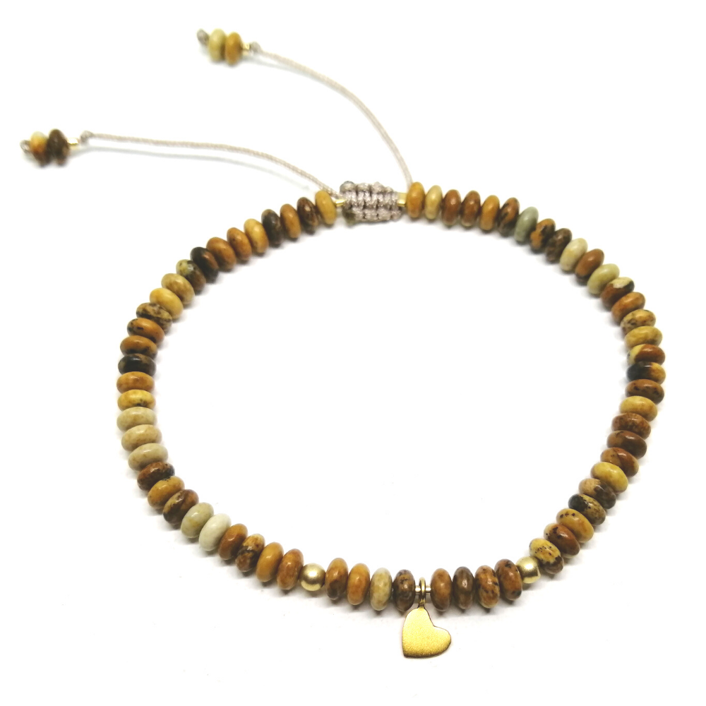 Pulsera Debora Agata Hindu con dije mini Corazon Pulsera Debora Agata Hindu con dije mini Corazon