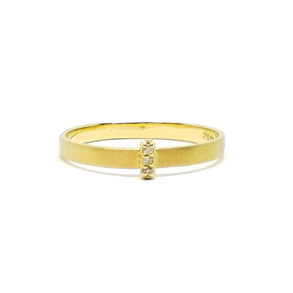 Anillo Cinta Mate con Brillantes 18Kt Anillo Cinta Mate con Brillantes 18Kt