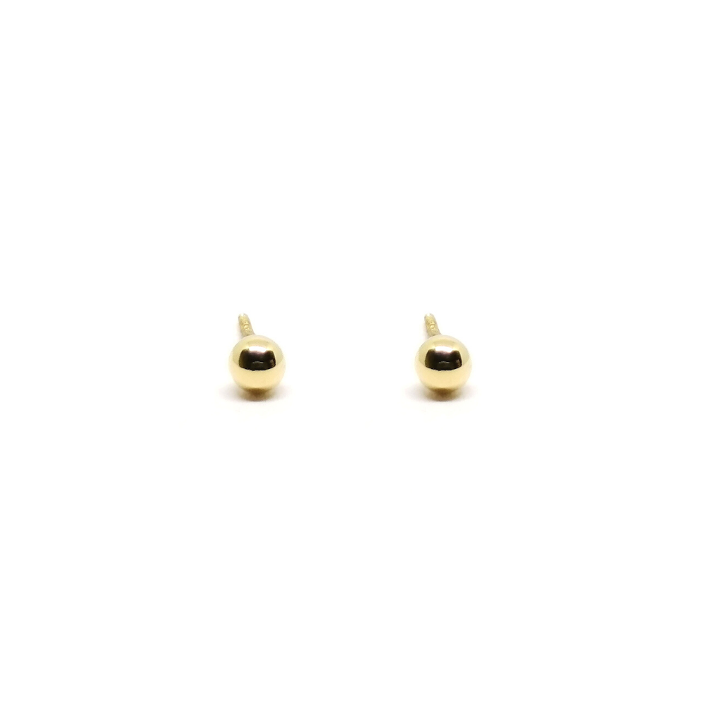 Arete Niña Bolita 3mm Oro 18Kt Arete Niña Bolita 3mm Oro 18Kt