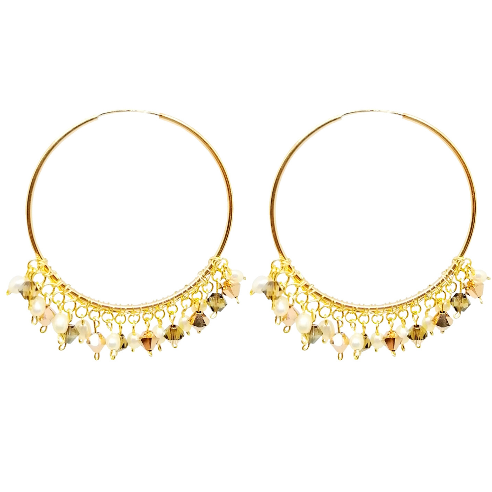 Argollas Gipsy Perlas Dor GF Argollas Gipsy Perlas Dor GF