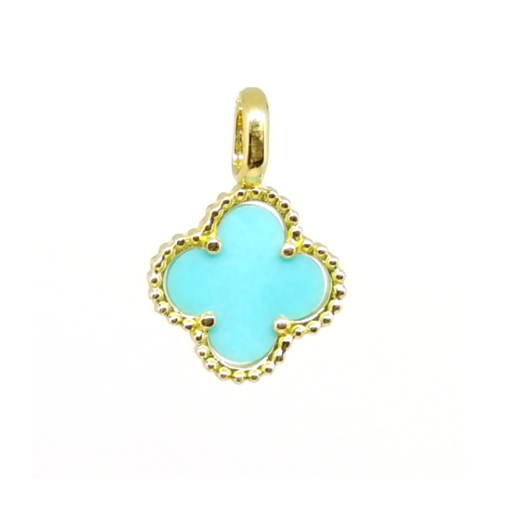 Dije Flor VC Turquesa Oro 18 Kt Dije Flor VC Turquesa Oro 18 Kt