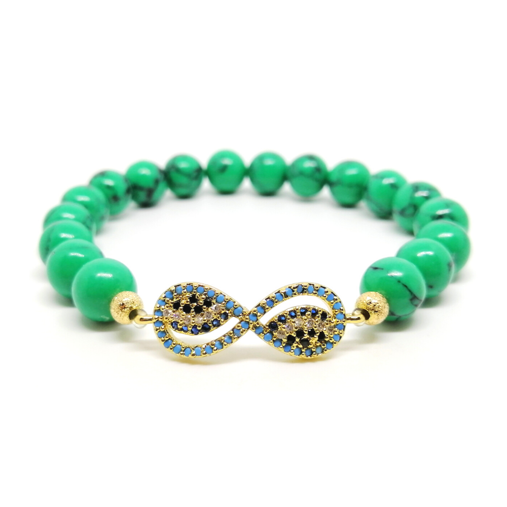 Pulsera Ariana Malaquita con dije Infinito FS Pulsera Ariana Malaquita con dije Infinito FS