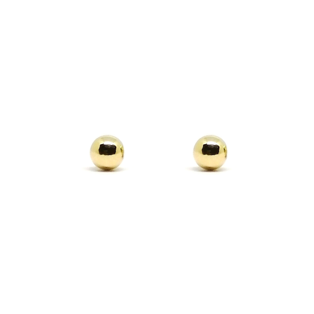 Arete Niña Bolita 4 mm Oro 18Kt Arete Niña Bolita 4 mm Oro 18Kt