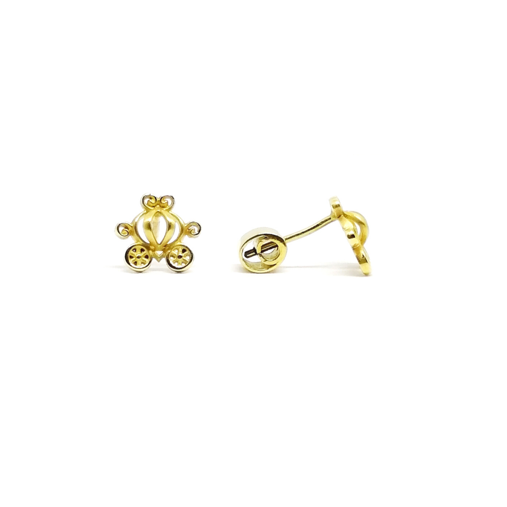 Arete Niña Carrosa de Princesa Oro 18 Kt Arete Niña Carrosa de Princesa Oro 18 Kt