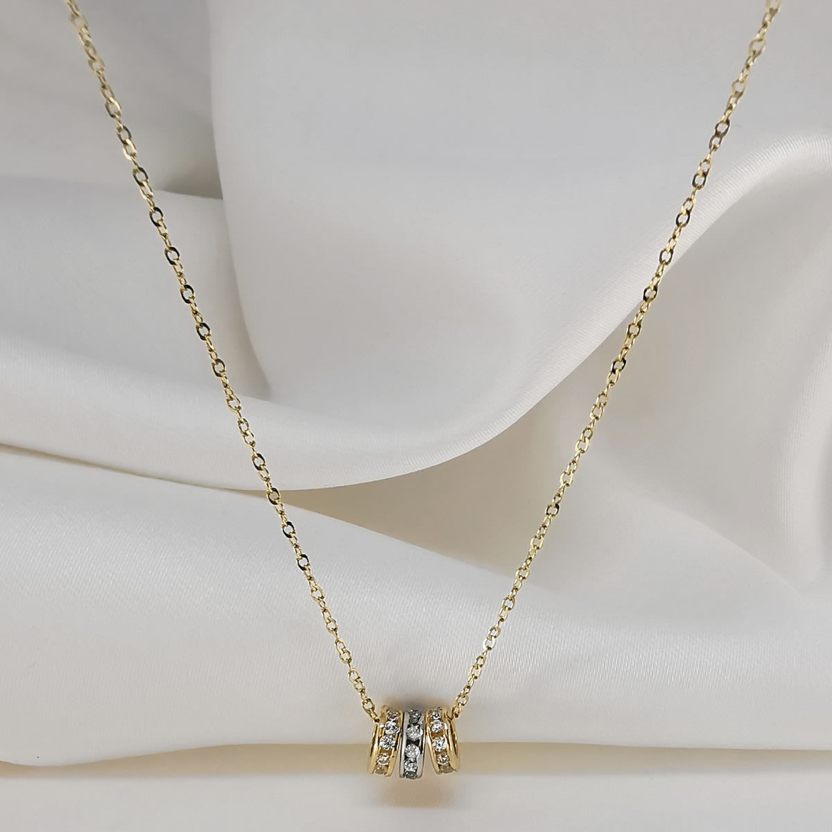 Collar Donitas de Cristal S Argollada ORO 18KT Collar Donitas de Cristal S Argollada ORO 18KT