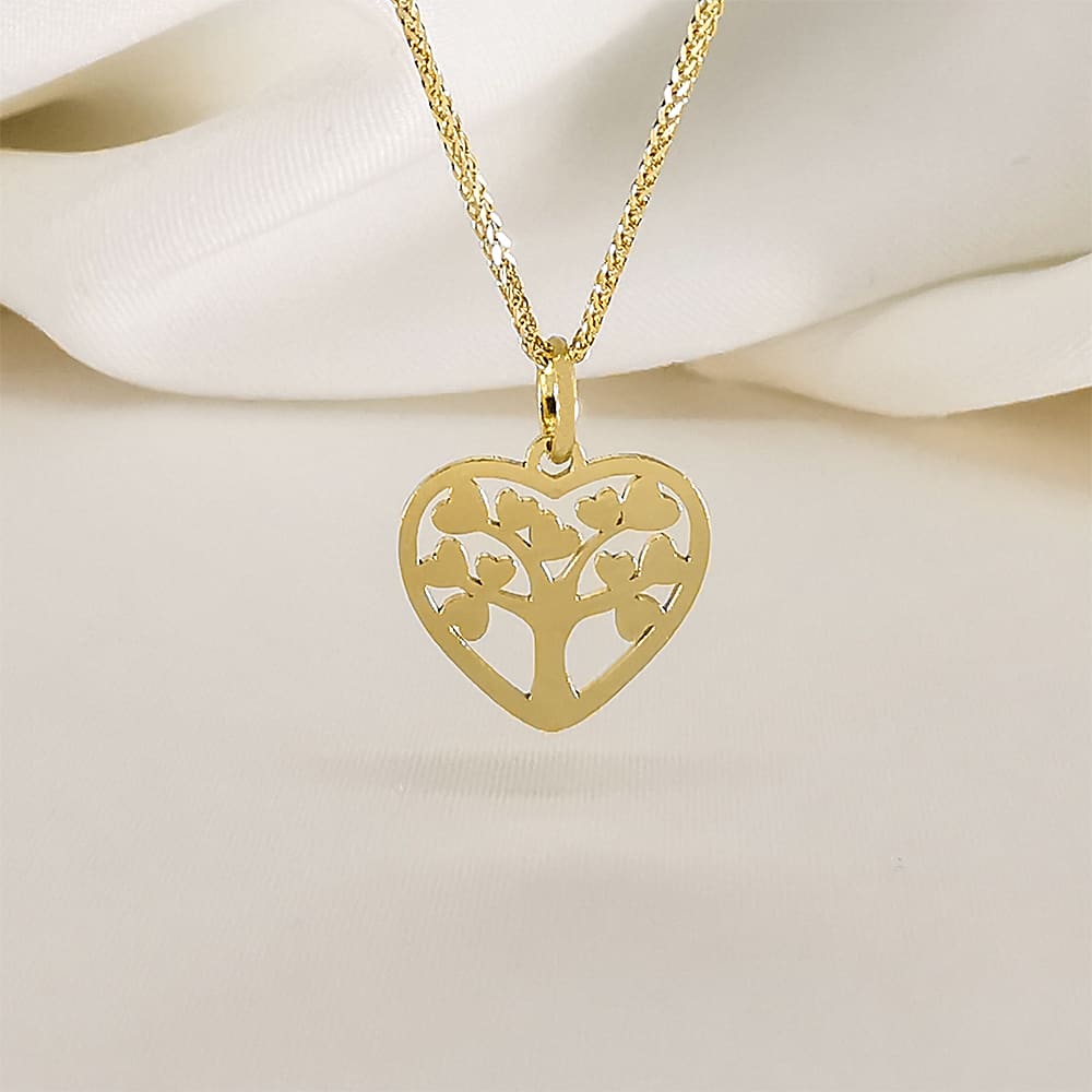 Dije Placa Corazon Arbol de la Vida Oro 18 Kt Dije Placa Corazon Arbol de la Vida Oro 18 Kt