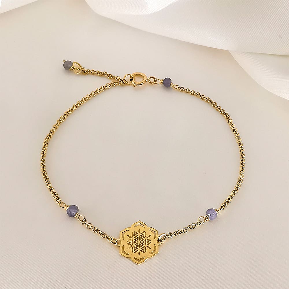 PULSERA NARA ARABESCO CALADO TANZANITA ORO 18KT PULSERA NARA ARABESCO CALADO TANZANITA ORO 18KT