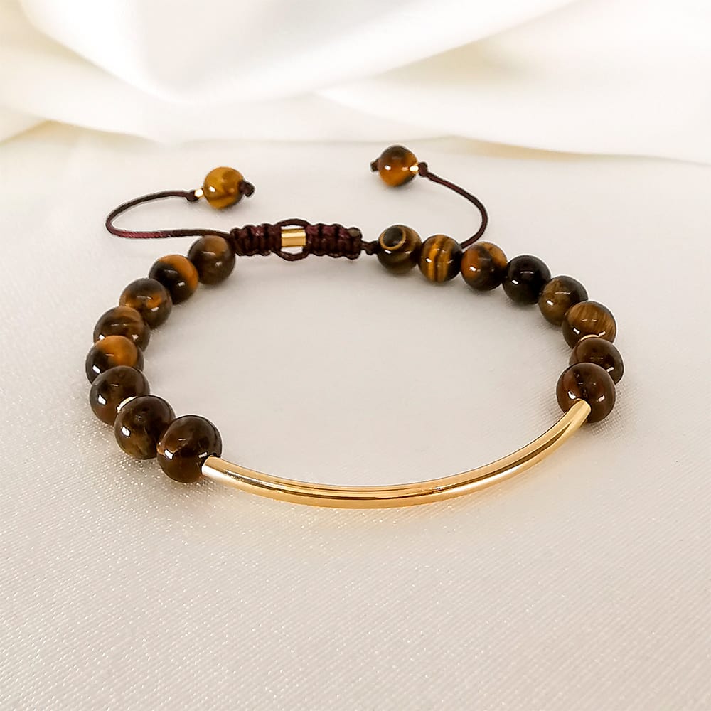 Pulsera Orianna S Ojo de tigre Tubito GOLD FILLED 14/20KT GF Pulsera Orianna S Ojo de tigre Tubito GOLD FILLED 14/20KT GF