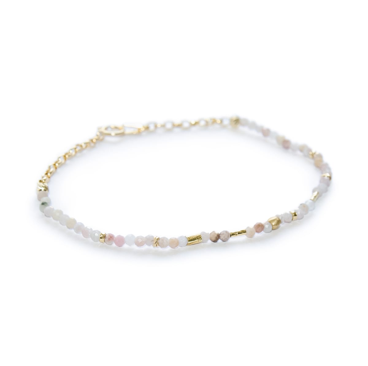PULSERA OPALO ROSA ENCANTOS CADENA ORO 18KT PULSERA OPALO ROSA ENCANTOS CADENA ORO 18KT