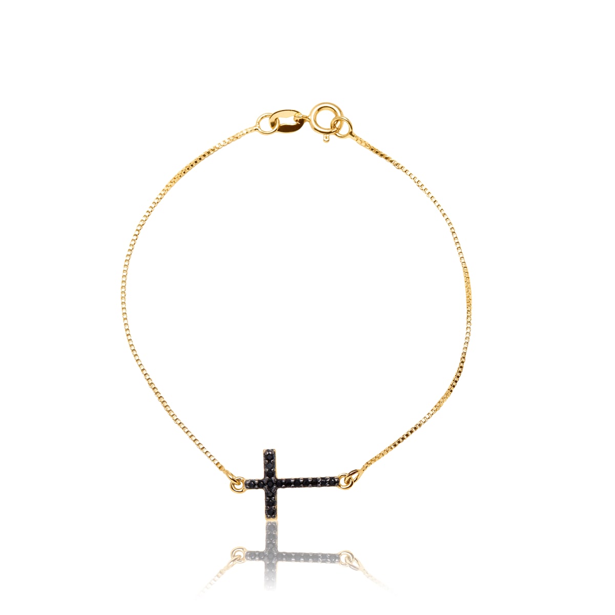 Pulsera Cruz reversible LAMINADO EN ORO 18/20 MICRAS Pulsera Cruz reversible LAMINADO EN ORO 18/20 MICRAS