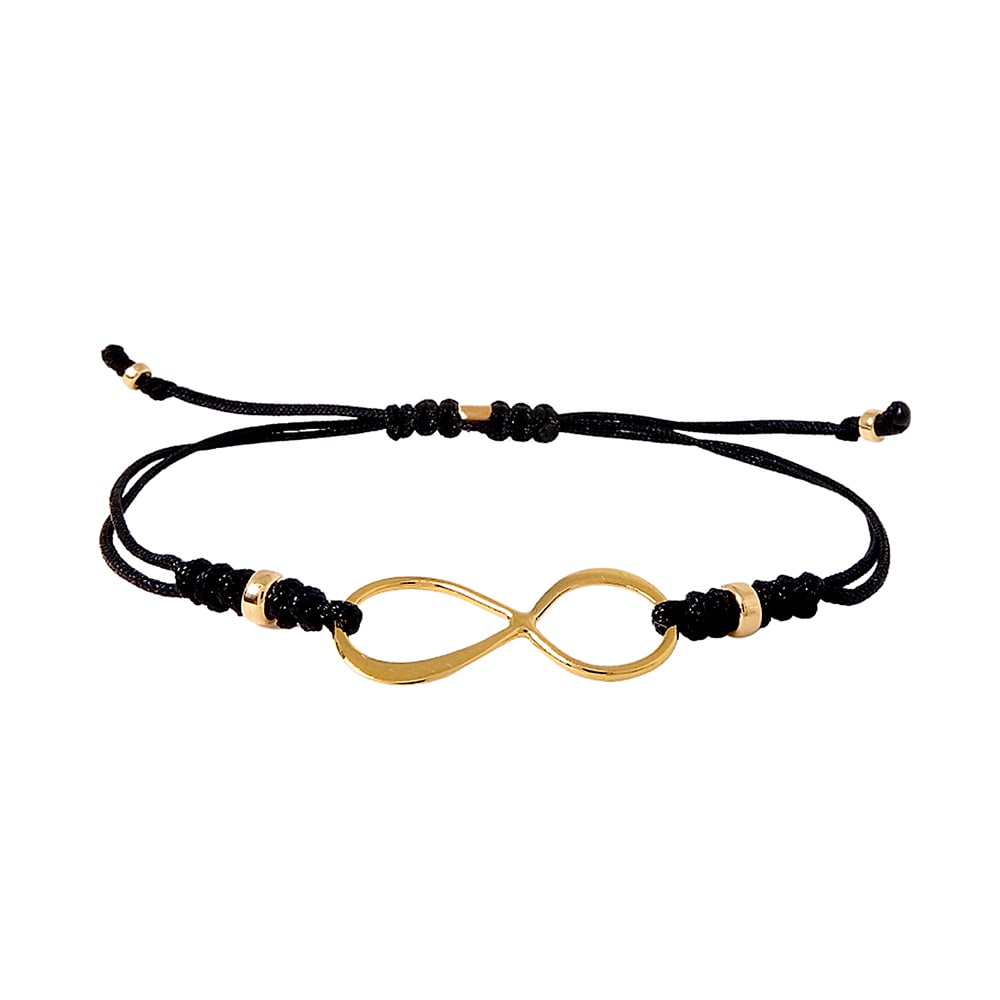 Pulsera Infinito Negro GOLD FILLED 14/20Kt GF Pulsera Infinito Negro GOLD FILLED 14/20Kt GF