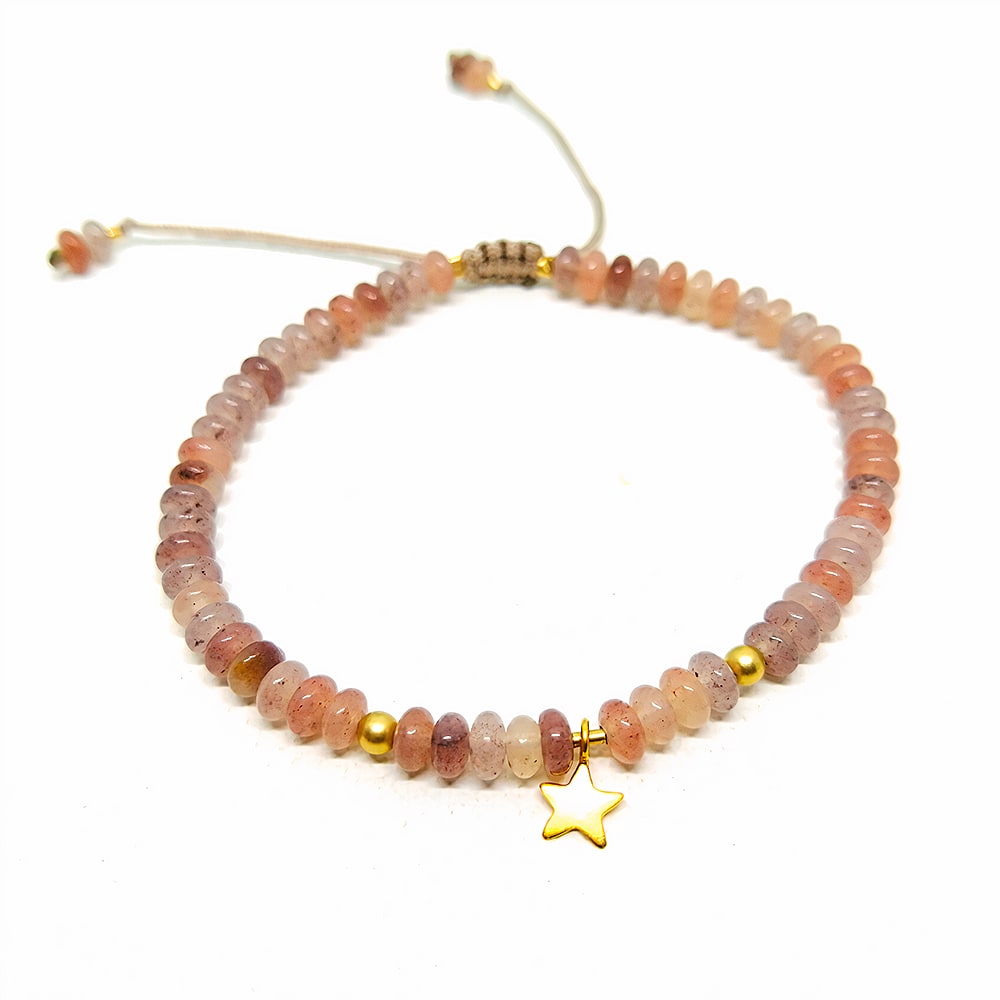Pulsera Debora Agata Rosa Jaspe con dije mini Estrella Pulsera Debora Agata Rosa Jaspe con dije mini Estrella