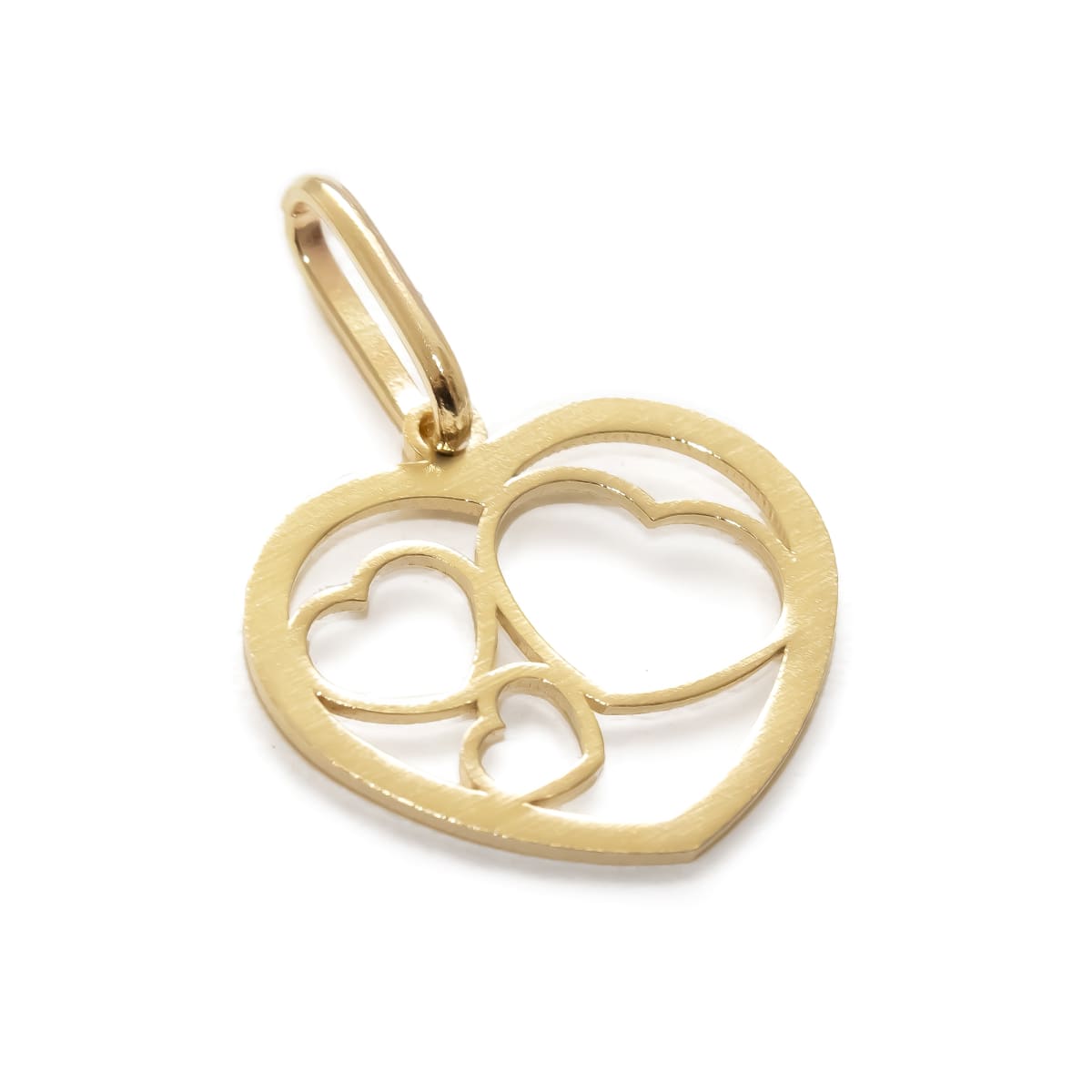 DIJE SILUETA TRES CORAZONES CALADOS ORO 18KT DIJE SILUETA TRES CORAZONES CALADOS ORO 18KT