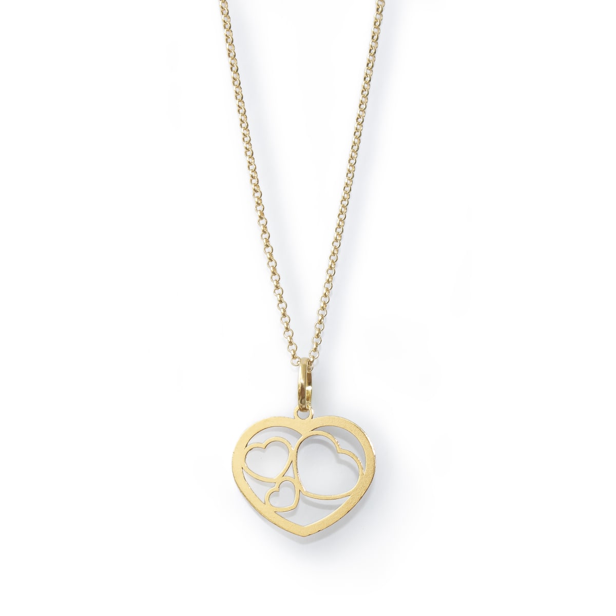 DIJE SILUETA TRES CORAZONES CALADOS ORO 18KT DIJE SILUETA TRES CORAZONES CALADOS ORO 18KT