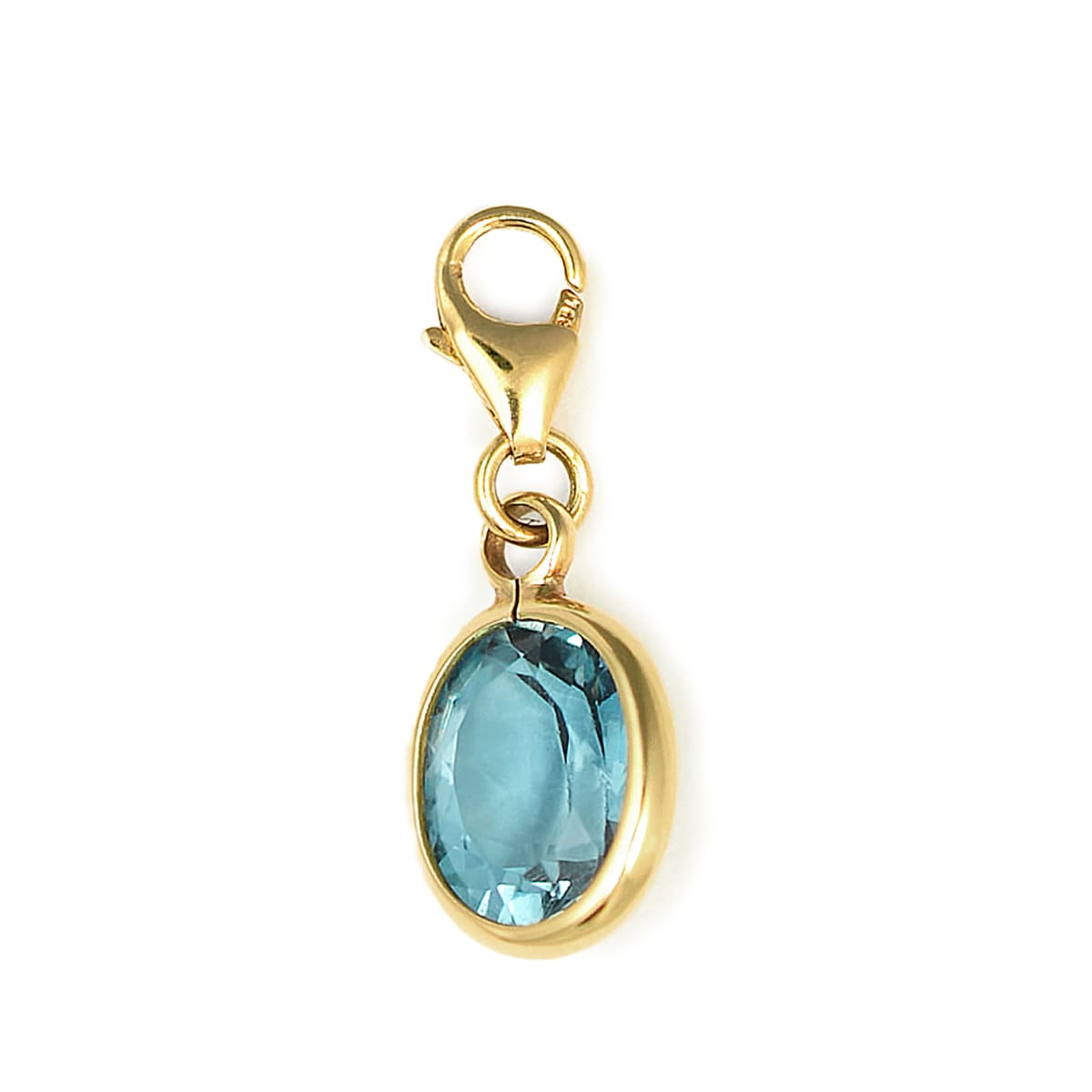 DIJE BISELADO TOPACIO AZUL ORO 18 KT CON GANCHO DIJE BISELADO TOPACIO AZUL ORO 18 KT CON GANCHO