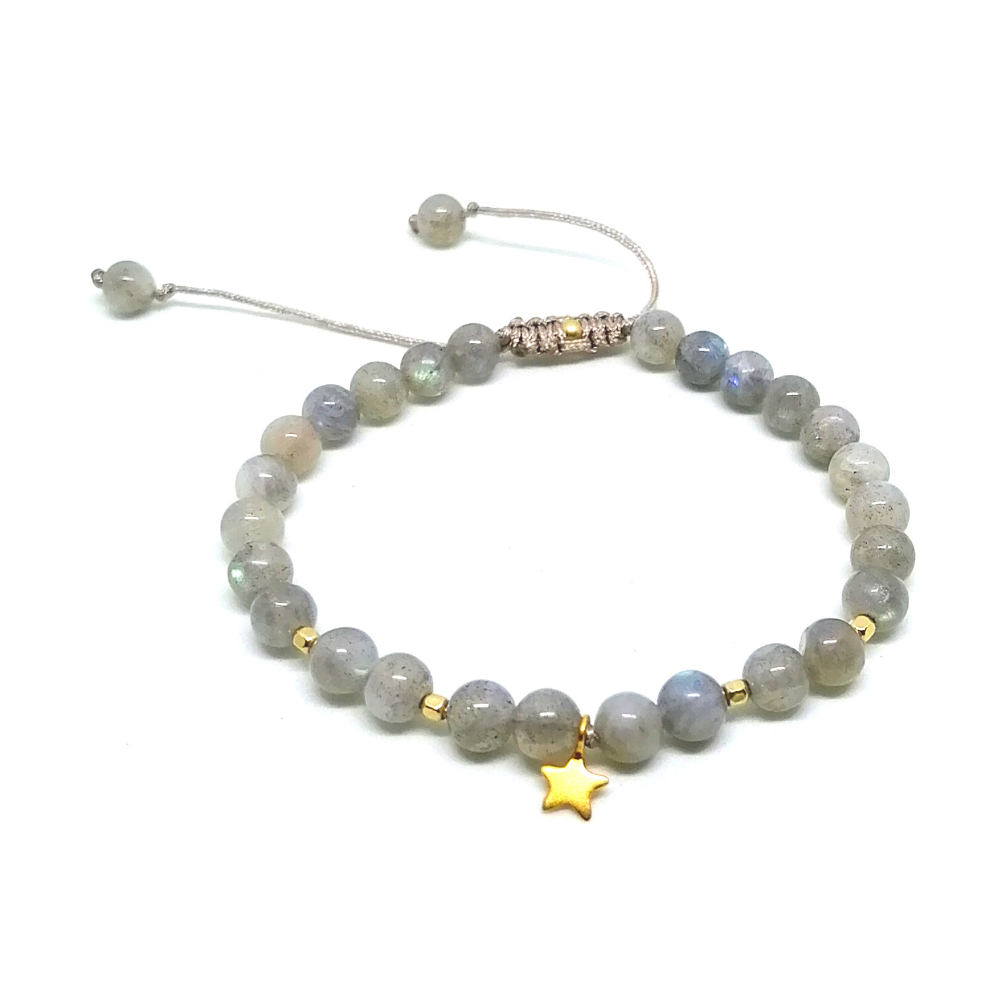 Pulsera Atila labradorita con dije mini estrella Pulsera Atila labradorita con dije mini estrella