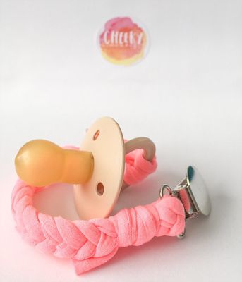 NEON PINK Portachupete Trenzado Algodón Cheeky Monkey NEON PINK Portachupete Trenzado Algodón Cheeky Monkey