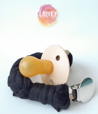 NEGRO ancho Portachupete Trenzado Algodón Cheeky Monkey NEGRO ancho Portachupete Trenzado Algodón Cheeky Monkey