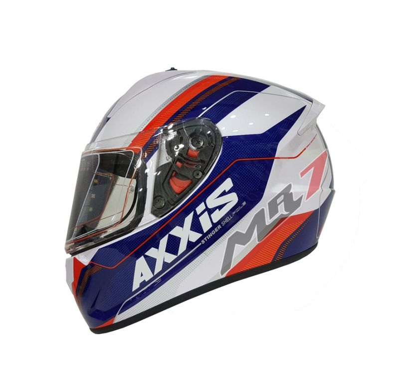 CASCO AXXIS STINGER POLE BLANCO AZUL ROJO