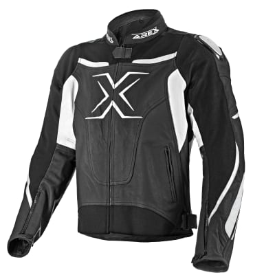 CHAQUETA CUERO AREX RACER NEGRO/BLANCO