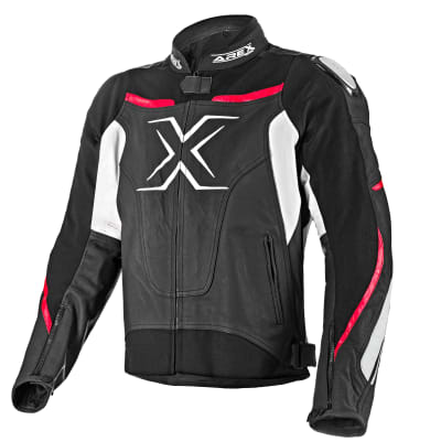 CHAQUETA CUERO AREX RACER NEG/BCO/ROJO