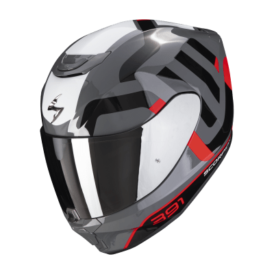 CASCO SCORPION EXO-391 AROK GRIS ROJO NEGRO