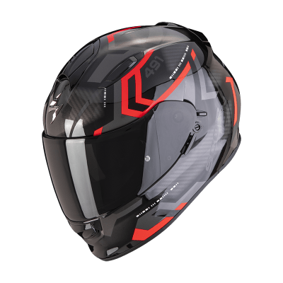 CASCO SCORPION EXO-491 SPIN NEGRO ROJO