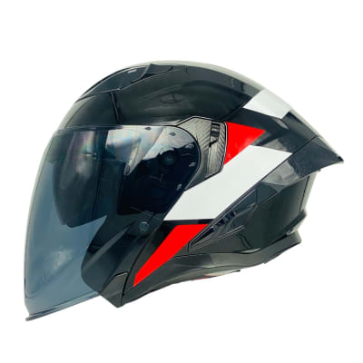 CASCO ABIERTO AREX MR-728 DOT DOBLE VISOR NG/BL