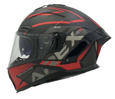 CASCO AREX MR-803 RUSH NEGRO MATTE ROJO