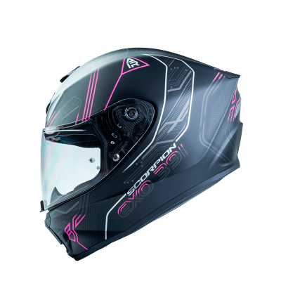 CASCO SCORPION EXO-391 SPADA NEGRO MATE FUCSIA