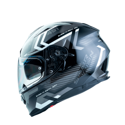 CASCO SCORPION EXO-491 SPIN NEGRO BLANCO