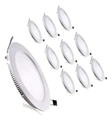 102022-9 PACK 10 UNID PLAFON EMBUTIDO 12W 17CM DIAM REDONDO LUZ BLANCA1