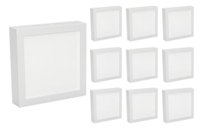 102024-1 PACK 10 UNID PLAFON SOBREPUESTO CUADRADO 24W 28CM DIAM LUZ BLANCA